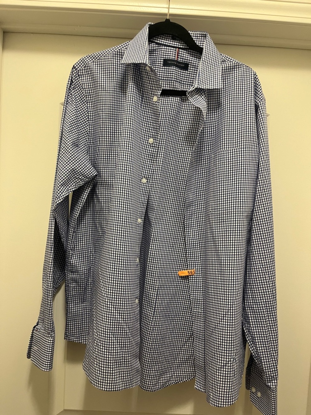 Tommy Hilfiger Blue and White Gingham Button-Down Shirt
